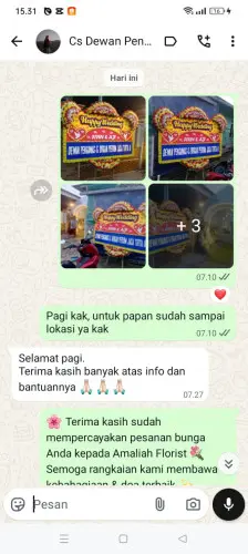 Testimonial Papan Bunga Pernikahan cimahi