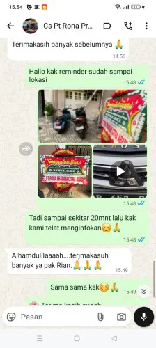 Testimonial Papan Bunga cimahi